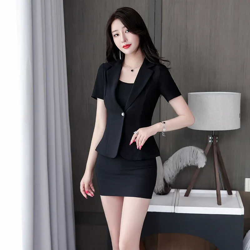 Woman Work Clothes Shirt Short Skirt Suit Hotel Waiter Beauty Salon Spa Massage Nail Cafe Foot Bath Technician Overalls Uniform