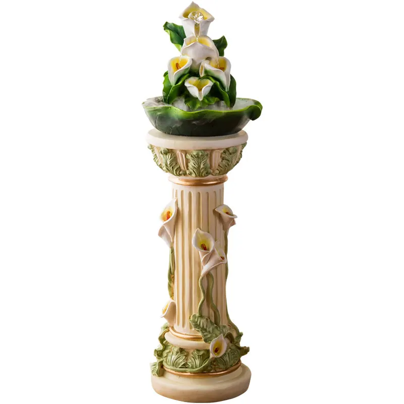 Factory Direct 2026 European creative running water fountain living room TV cabinet humidifier ornament large floor-to-ceiling h