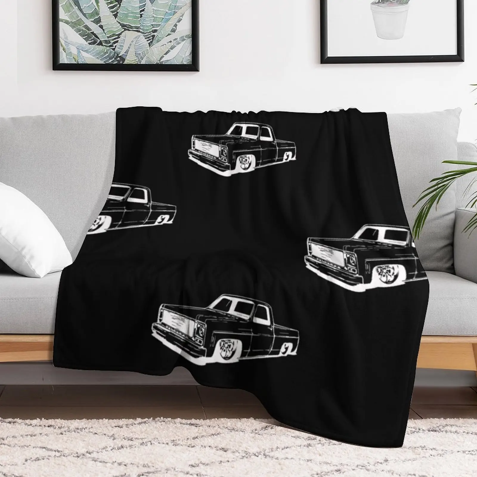 Vintage 73 87 Mini C10 Truck Slammed Throw Blanket decorative Blankets For Bed Cute Plaid wednesday Blankets