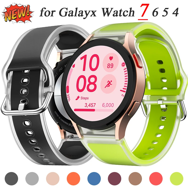 Keine Lücken Silikon transparentes Armband für Samsung Galaxy Uhr 7 6 5 4 40/44mm 5pro 45mm Band für Uhr 6 klassisches 43/47mm Armband