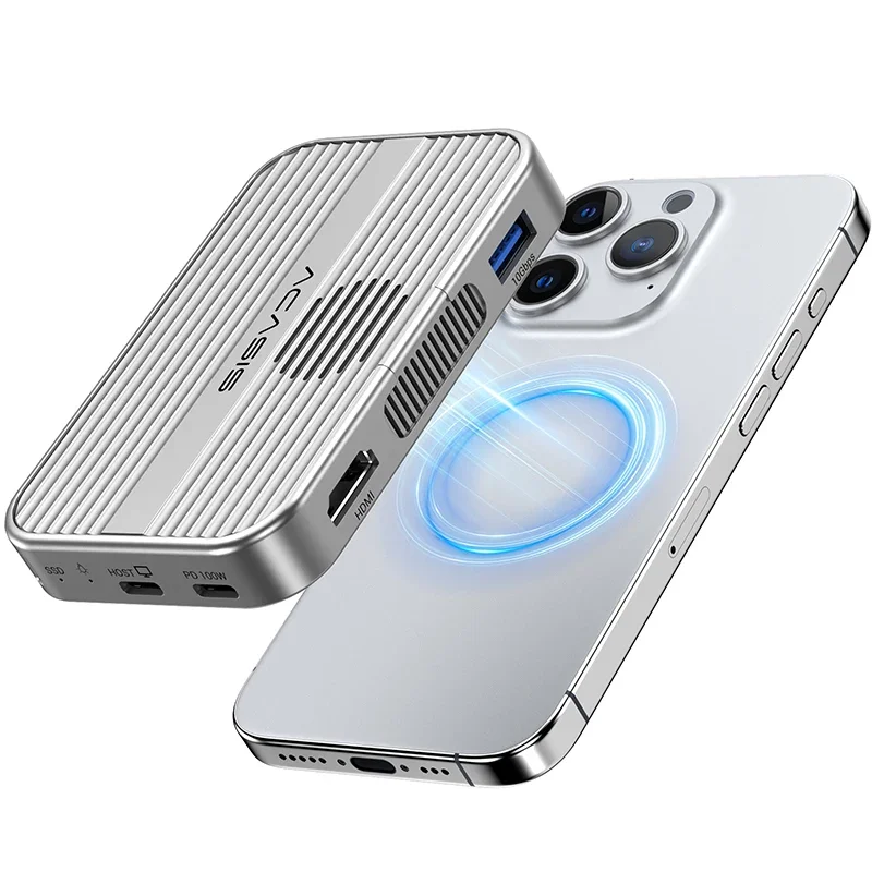 Obudowa ACASIS M.2 NVMe SSD z magnetyczną stacją dokującą USB C 10Gbps i wentylatorem chłodzącym do iPhone 17/16/15 Pro 2230/42/80 NVME SSD — zdjęcie produktu 7