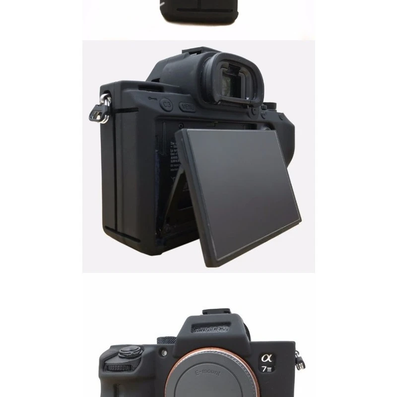 Silicone DSLR Camera Case Cover For Sony A73 A7RM3 A7R3 III A73 A7M3 A7III Micro Single Protective Case+ 1PCS free tempered film