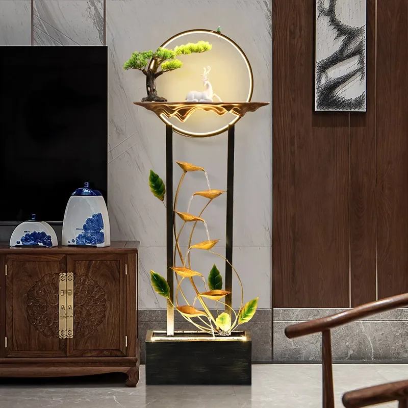 large floor-to-ceiling circulating water ornament