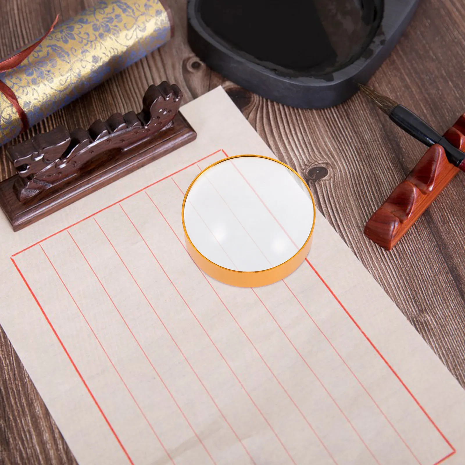 Book Weight Glass - 6X Crystal Dome Magnifier with Weighted