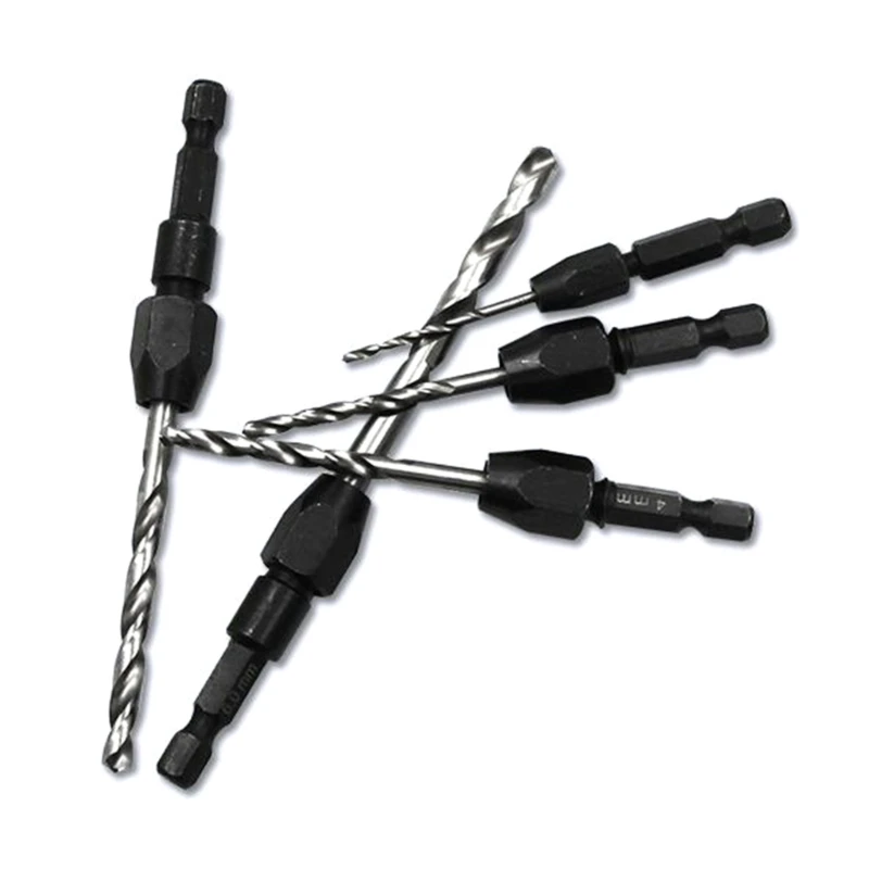 5 ピース/セットドリルビットセット 1/4 "六角シャンク木製ドリルビットセット 2 3.2 4 5 6 ミリメートルクイックチェンジ金属ツール六角ドライバー