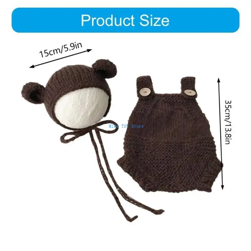 24BE BABY BEAR HAT REVERDERS Outfit outfit مجموعة صور فوتشوتات دعوى حديثي الولادة هدية