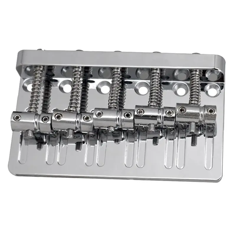【NEW B63C】 5 String Thickened Saddle Bridge Pull String Plate for 5 String Electric Guitar Accessories Silver