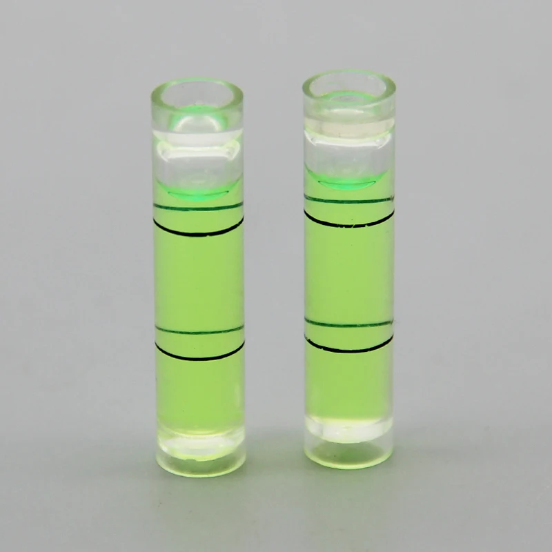 100pcs 8*35mm Mini Square Spirit Bubble Level Transparent Plastic Green bubble Custom Sizes