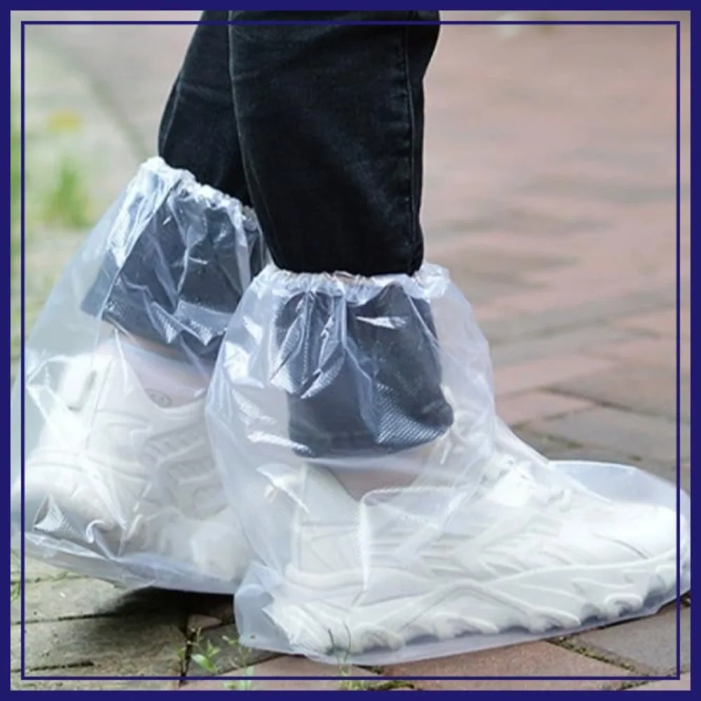 

2026 New 10 Pairs Disposable Shoe Covers, Waterproof Plastic Overshoes for Rain & Indoor Use, Transparent