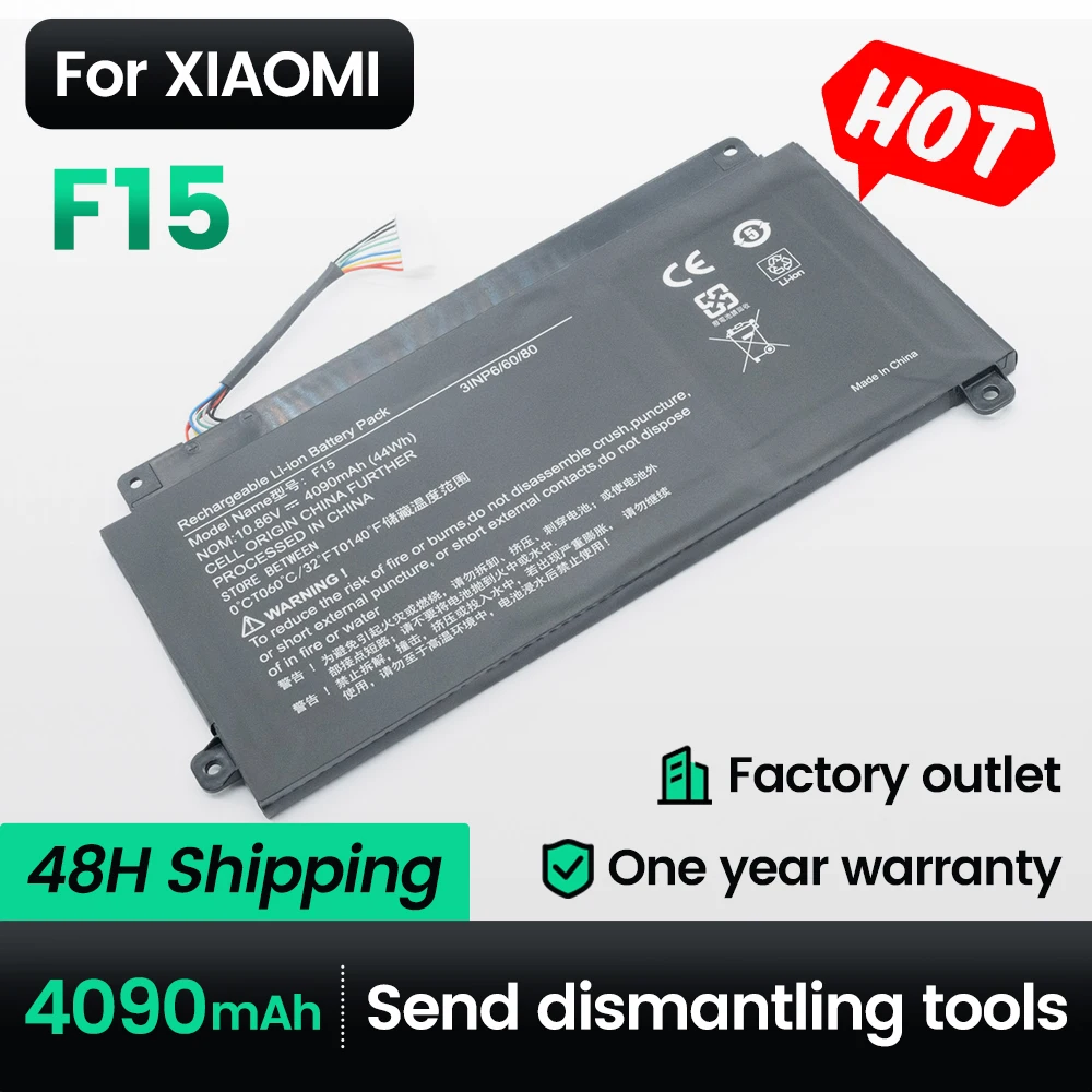 Keyuan F15 44Wh F15 Laptop Battery for Xiaomai 5 Xiaomai 5 Pro Haier Boyue M51-52213 3ICP7/60/81 for LG 15U370 Battery 4090mah
