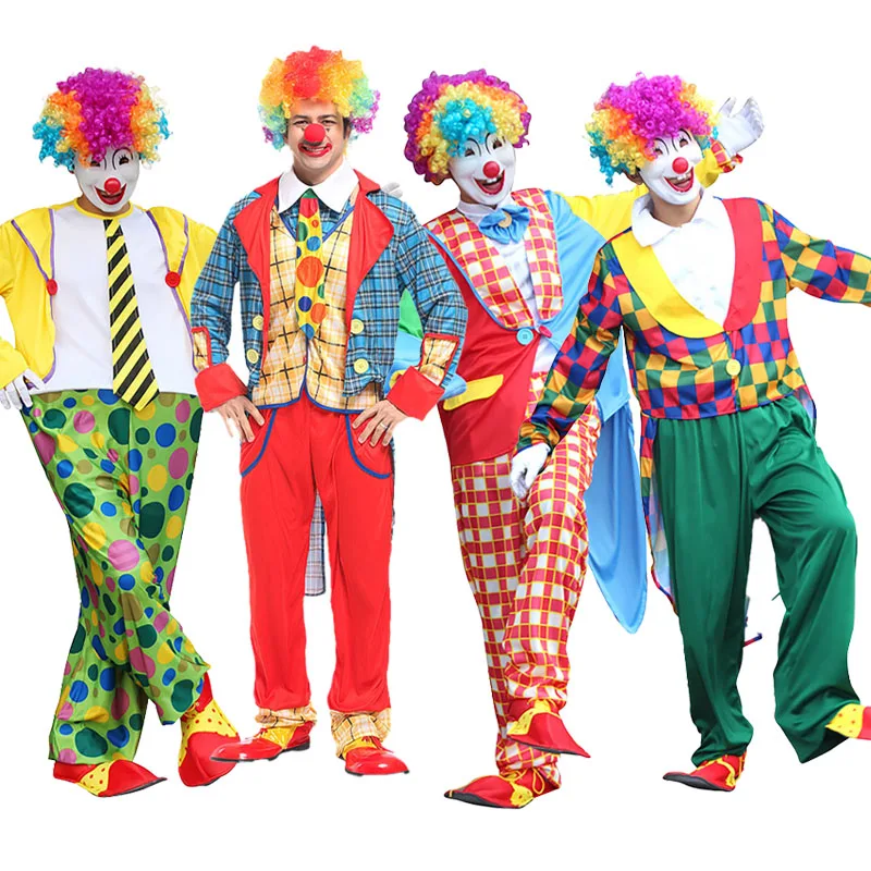 

Adult Funny Circus Clown Jumpsuit Carnival Party Cosplay, Adult Men Women Clown Dress Up Clown Suits New