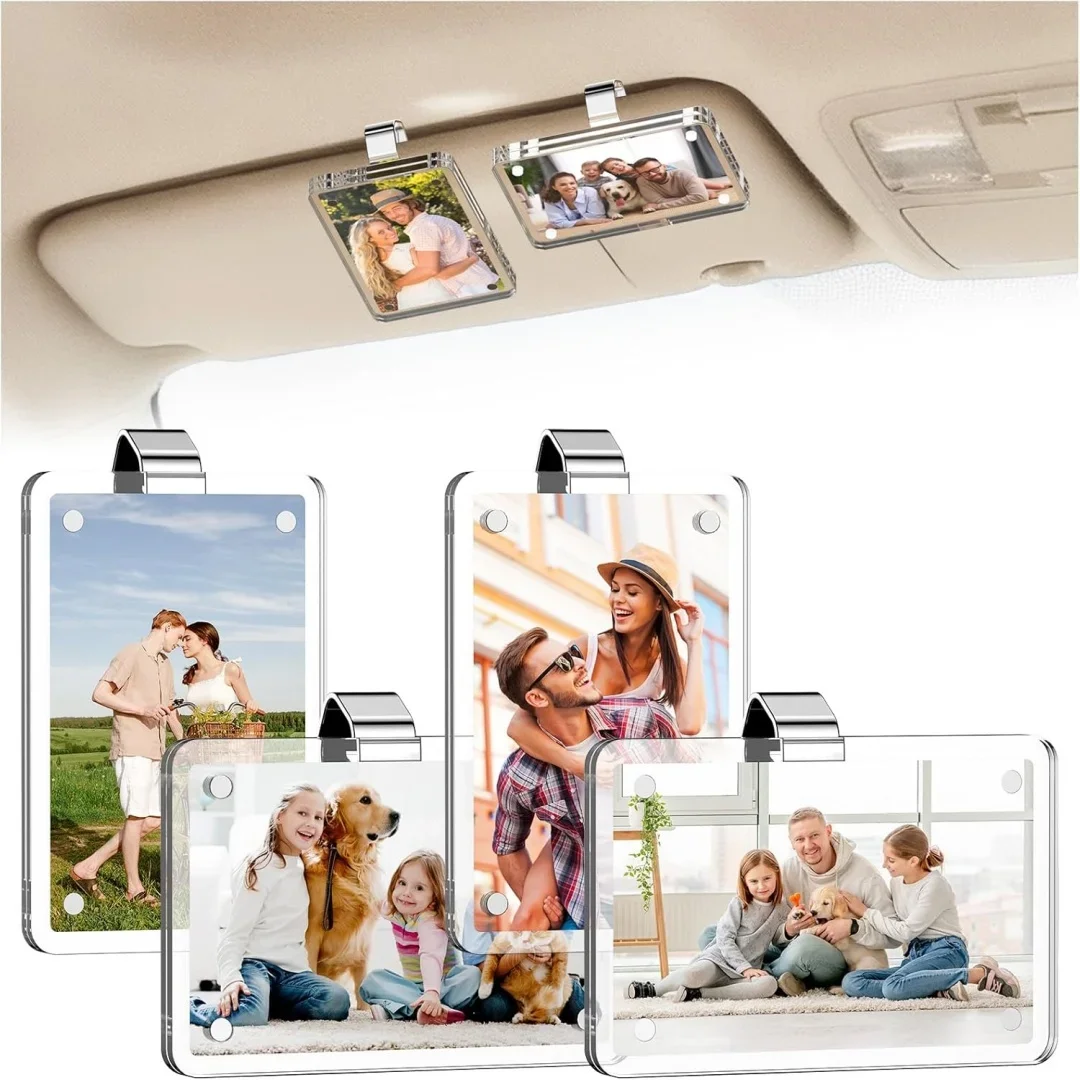 Auto-Sonnenblenden-Fotoclip Personalisierte Innendekoration für Auto Geschenk für Freund Paar Sicherheitsfahrten-Andenken Sonnenblenden-Organizer – Detail 2