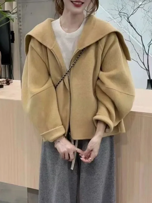 

Women's Casual ort Zipper Coat 2025 Autumn Winter New Sle Loose Fit High Collar All-Match Outerwear Faion Commute Sle