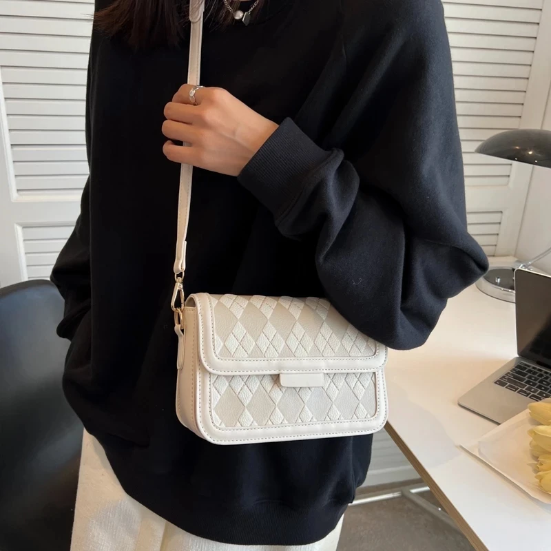 Fashion Simple PU Leather Crossbody Bags For Women Small Messenger Bag Lady Flap Shoulder Bag Luxury Handbag and Purse