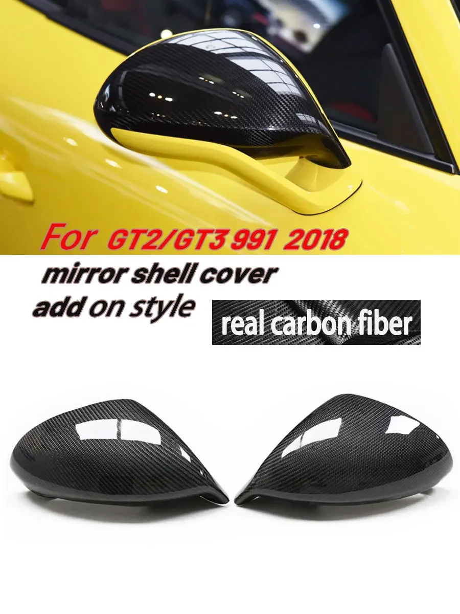 

For Porsche Left-hand Drive GT2/GT3 991 Real Carbon Fiber Rearview Mirror Housing Reverse Mirror Cover 2pcs