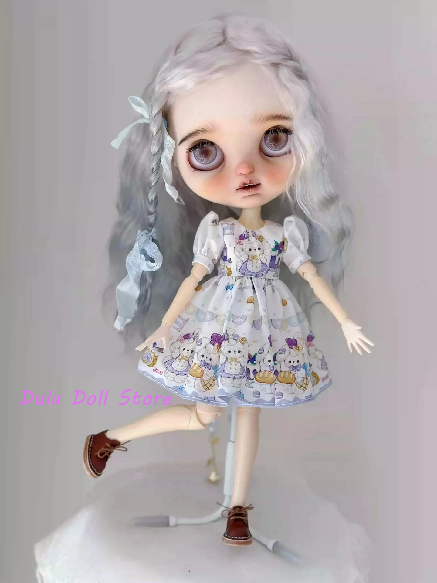 

Dula Doll Clothes Dress Purple kitten dress Blythe ob24 ob22 Azone Licca ICY JerryB 1/6 Bjd Doll Accessories