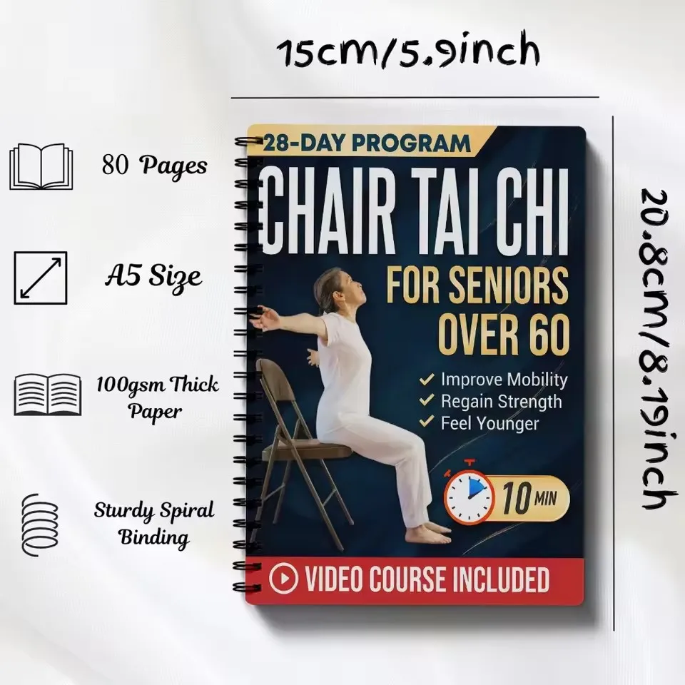 28‑Day Chair Tai Chi Fitness Program for Seniors 60 Plus, 10‑Min Daily Gentle Workouts, Boost Mobility Strength and Vitality view 4