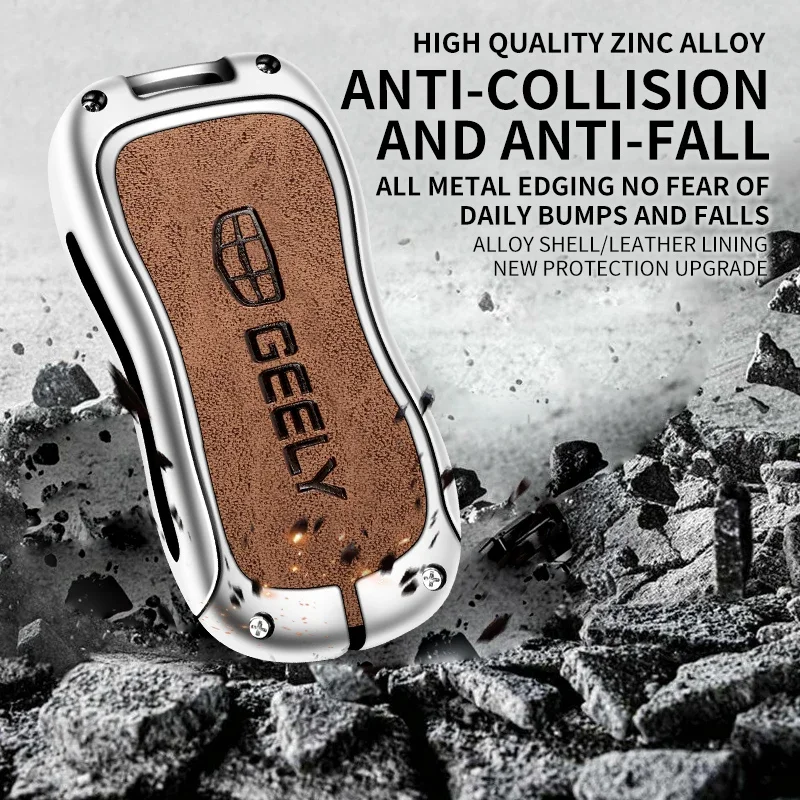 Alloy Car Remote Key Fob Cover Case Holder for Geely Tugella 2020 Azkarra Xingyue Boyue Pro Atlas Pro Gili Tugella Accessories