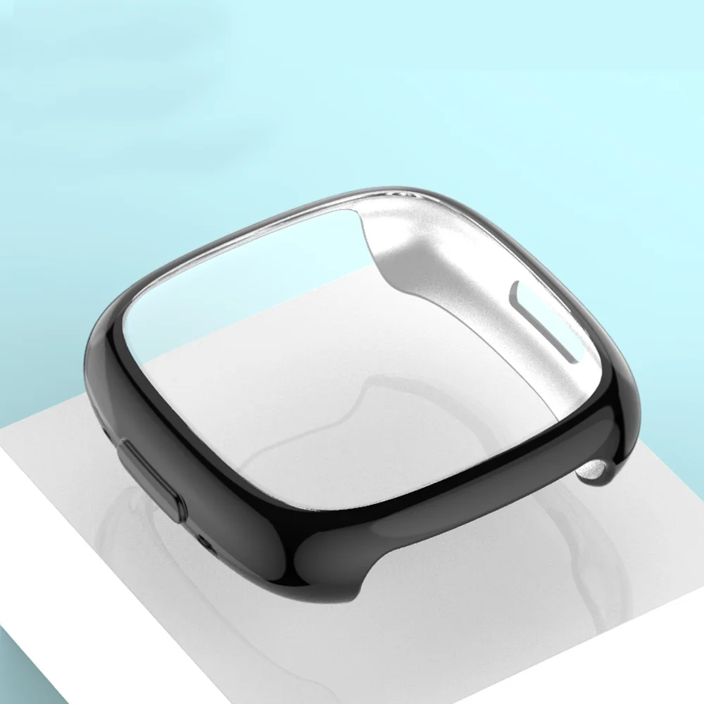 Чехол из ТПУ для Fitbit Versa 4 Sense 2, мягкий блестящий тонкий чехол с полным покрытием