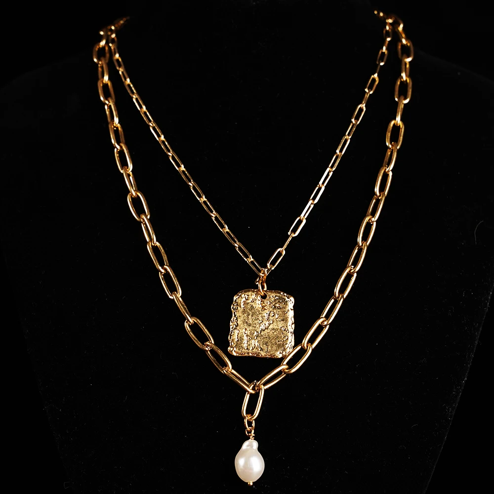 

Natural Red Coral Layered Necklace Fine Set With Coin Pendant Teardrops Collar Chain Square Sun Pattern Pendant Original Design