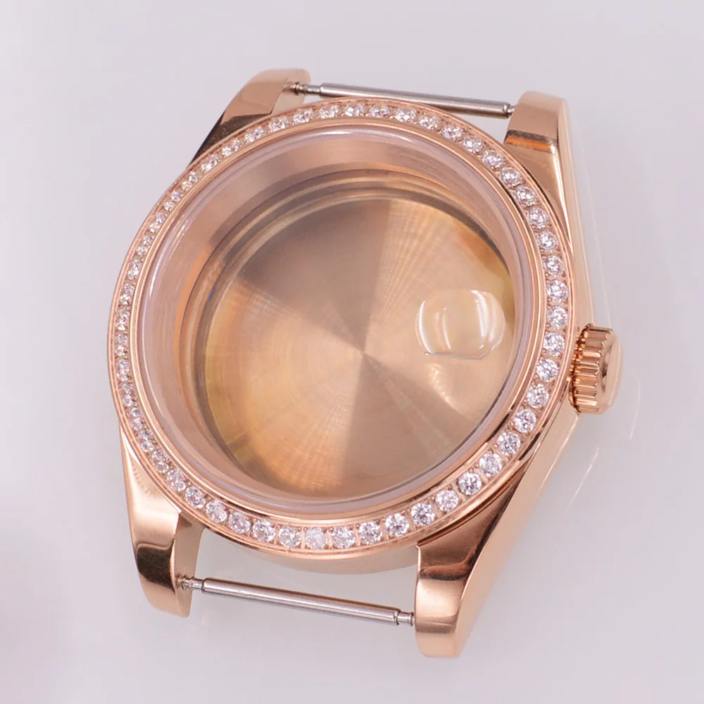 

36mm/40mm Rose Gold Watch Case Sapphire Glass Fit NH34 NH35 NH36 PT5000 ETA2824 ST2130 Movement