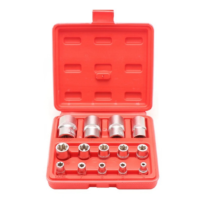 14Pcs E-Type Sleeve Combination Set Kit /6-Angle Sleeve/Blow Molding Box Set Tool/Special Maintenance Tool Set Kit