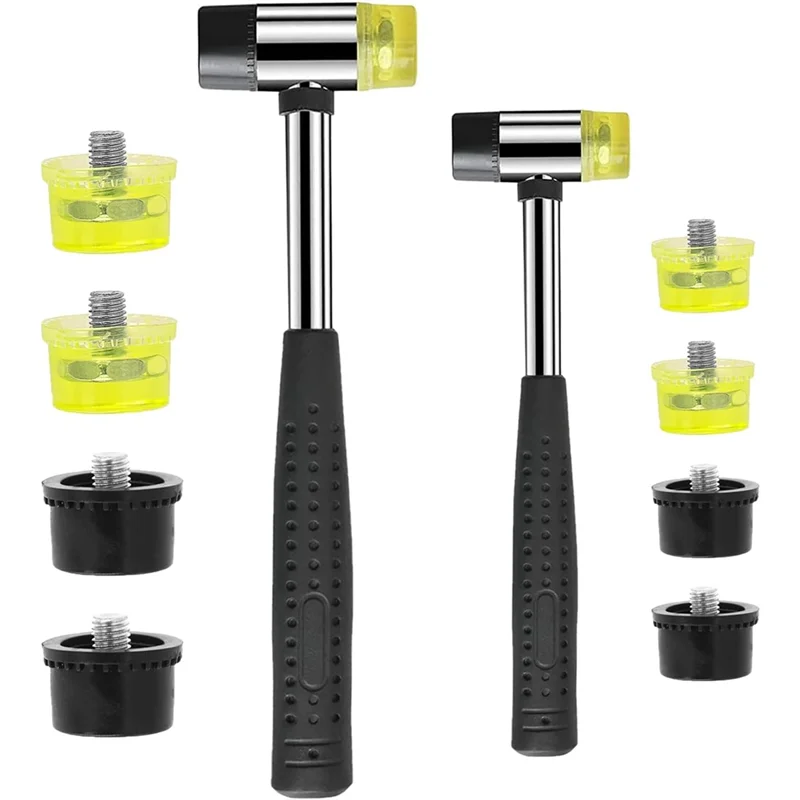 

AC88-резиновый молоток с 8 сменными головками, 2 шт., 25 мм/35 мм, двусторонний мягкий молоток, комплект молотка для кожаных часов