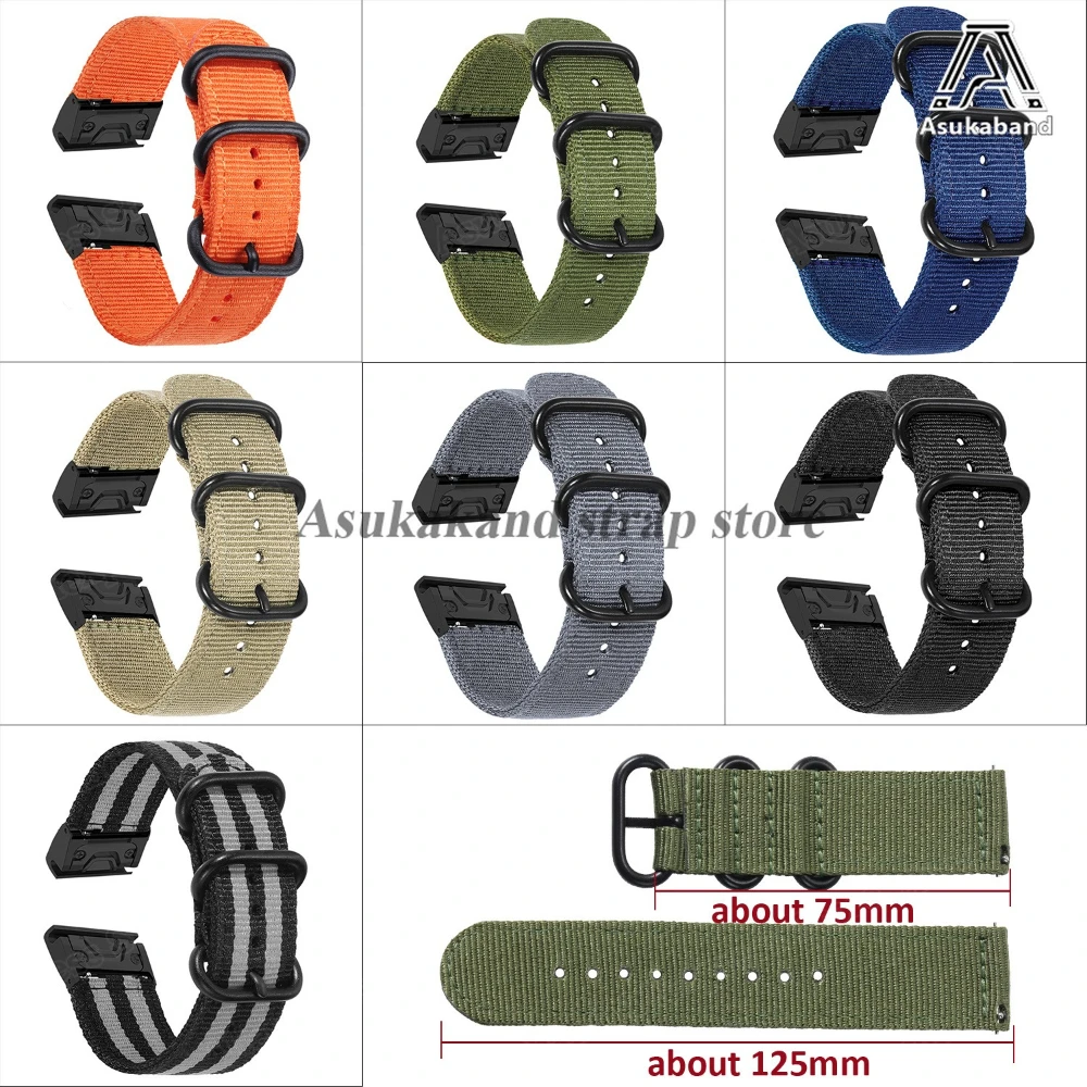 Nylon Watch Strap for Garmin Fenix 8 7 6X 6S Pro 5X Fenix 6 Canvas Bracelets Quick Release 20mm 22mm 26mm for Garmin Watch Band view 6