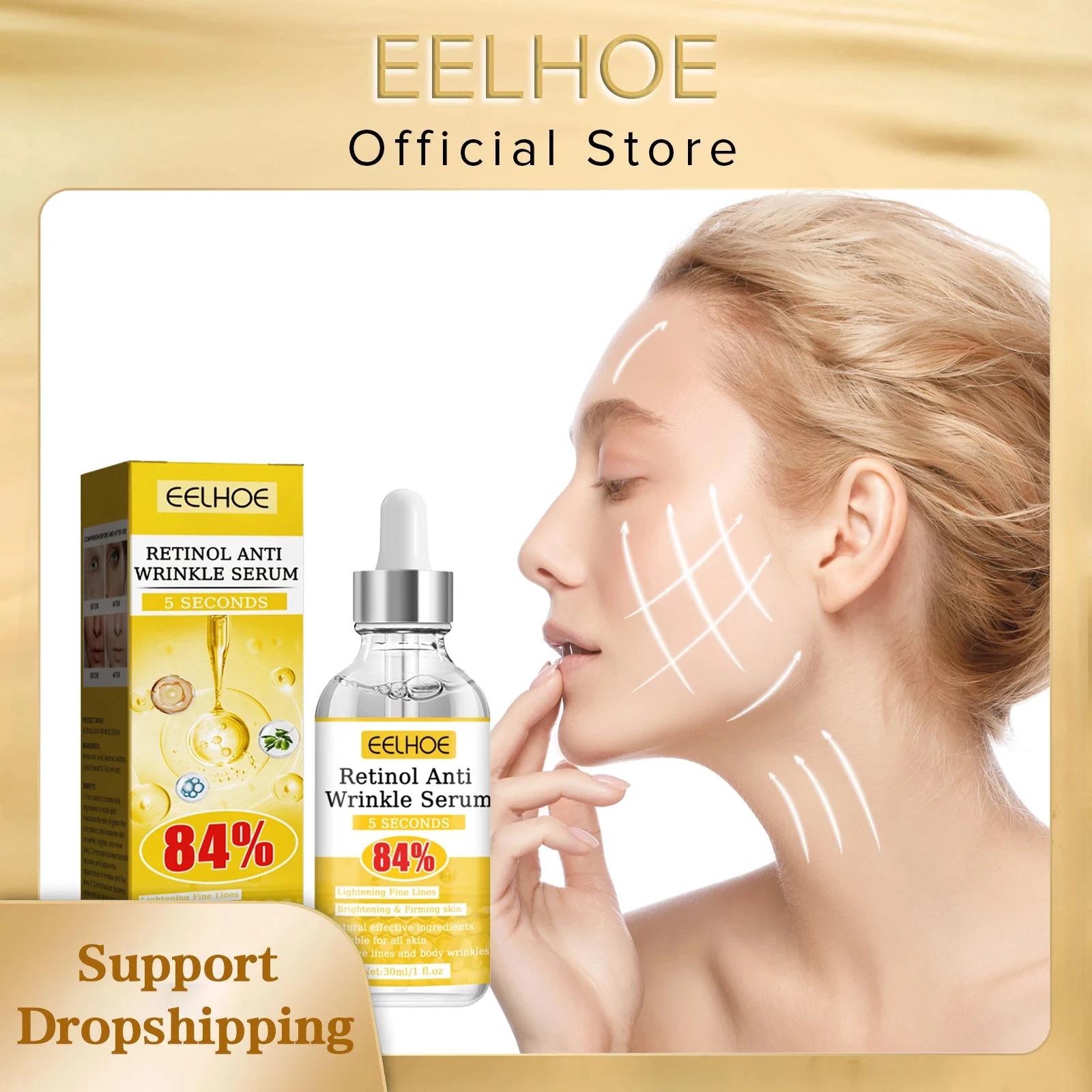 

EELHOE Retinol Anti Wrinkle Serum Fade Fine Lines Whitening Shrinking Pores Moisturizing Care Lifting Firming Anti-Aging Essence