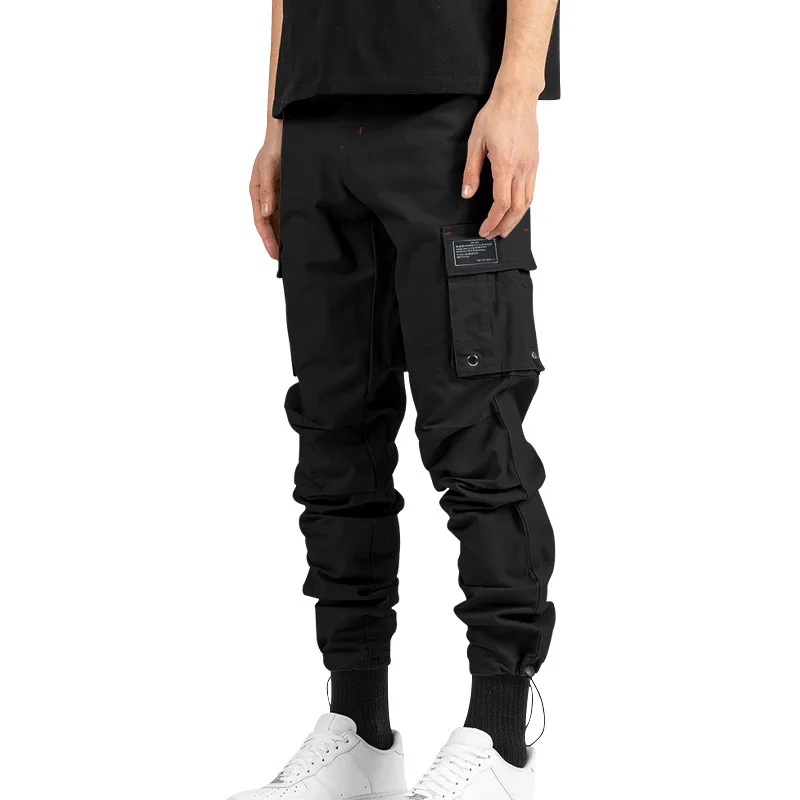 

Men's Casual Multi-Pocket Solid Loose Jogger Cargo Pants Fashion High Street Casual Straight Baggy Joggers Pants