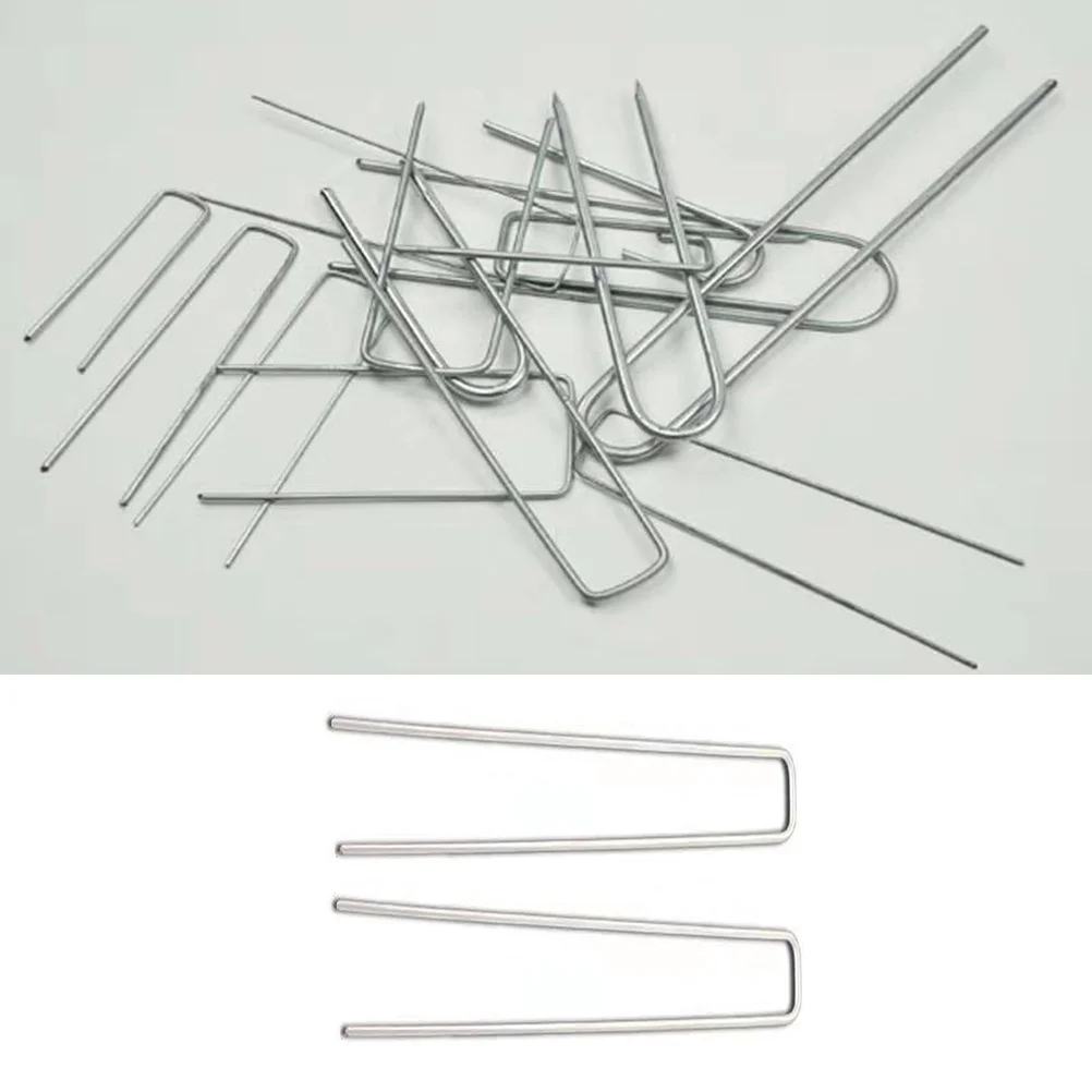 

50pcs Hot Dipped Galvanized Steel U-Shaped Ground Pegs 2.8X25X150Mm For Tent Anchors Lawn Garden Stakes Outdoor Fixing Metal