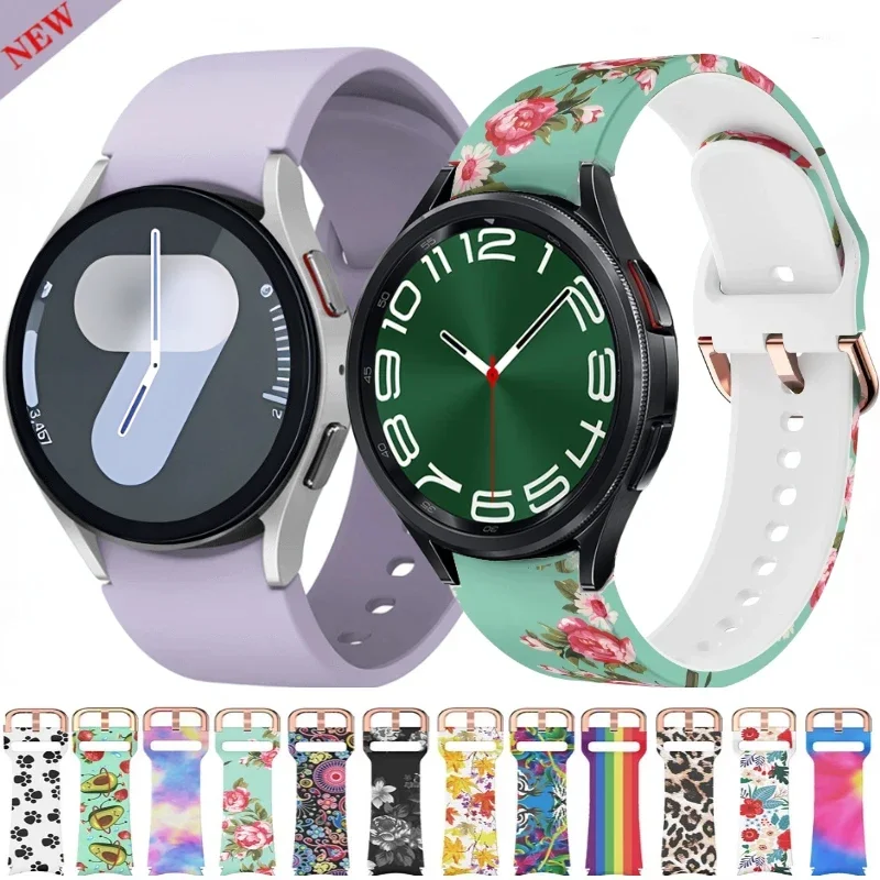 

20mm Silicone Strap For Samsung Galaxy Watch 4/5/6/7 44mm 40mm 6 4 Classic 47mm 43mm 46mm Pro 45mm Wristband Galaxy Watch 6 Band