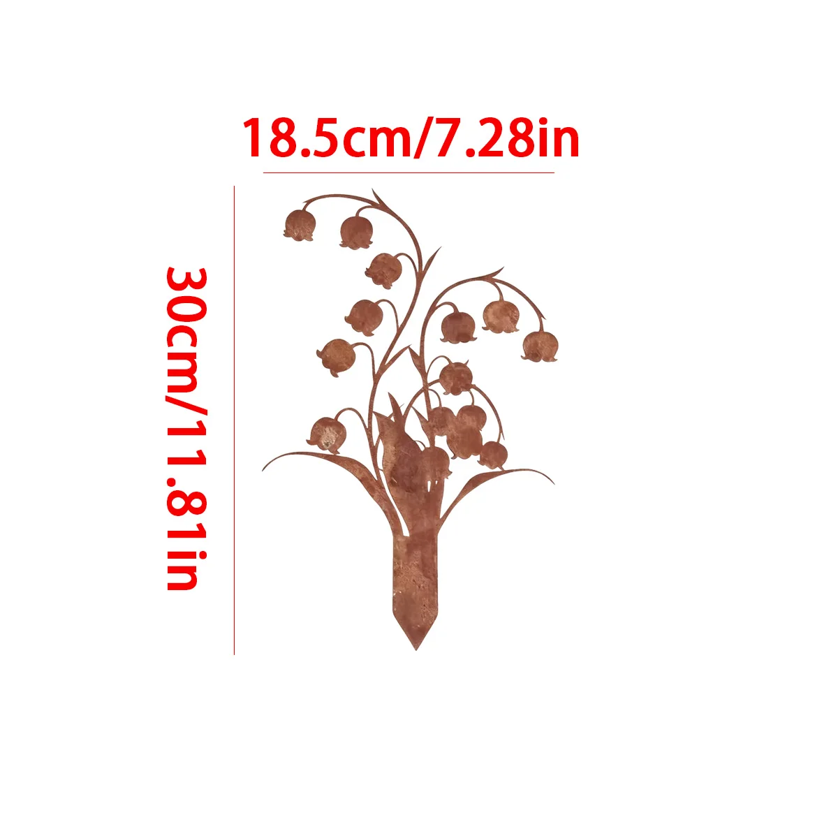 1Pc Wrought Iron Garden Decoration Stake, Lily-Of-The-Valley Shape Garden Decoration Stake, Outdoor Decoration, Garden Decoration, Suitable for Garden Stakes, to Be Inserted into Flower Beds, Lawns, or Flower Pots as an Artistic Embellishment. - view 3