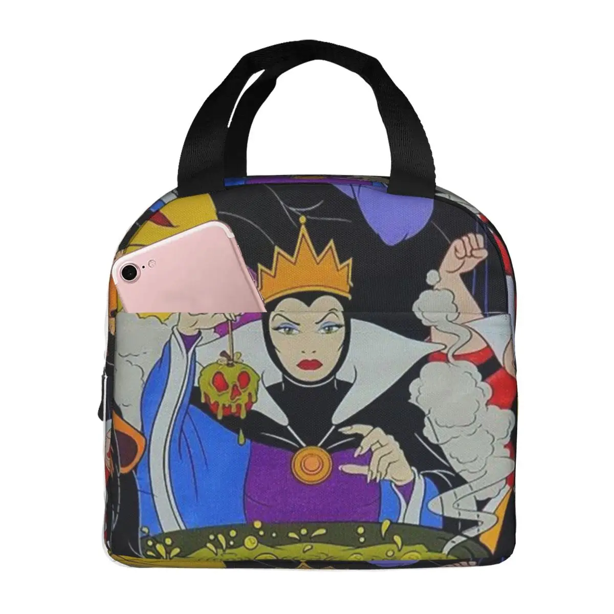 Disney Villains Challenge Lunch Bags Insulated Bento Box Lunch Tote Picnic Bags Cooler Thermal Bag for Woman Kids Travel