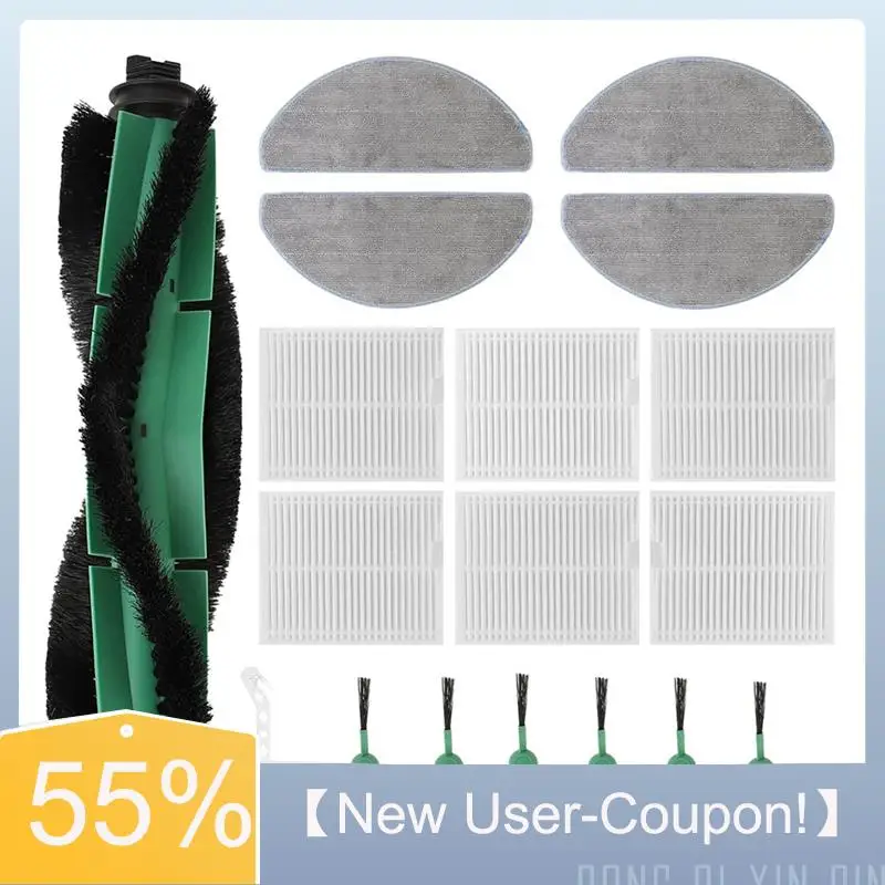 A60T New 18 PCS Kit, Replacement Parts Main Brush, Side Brush, Filter, Mop Pad For Irobot Y0140/ Y0110 Robotic Vacuums