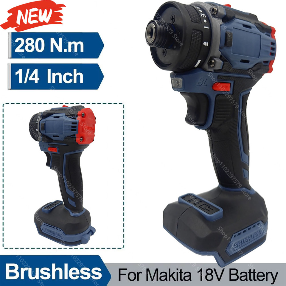  NEW 1/4inch 4000rpm Brushless Electrics Screwdrivers 21+1 Gears Two Speed Cordless Electrics Drill Tool For Makitas 18v Battery. 