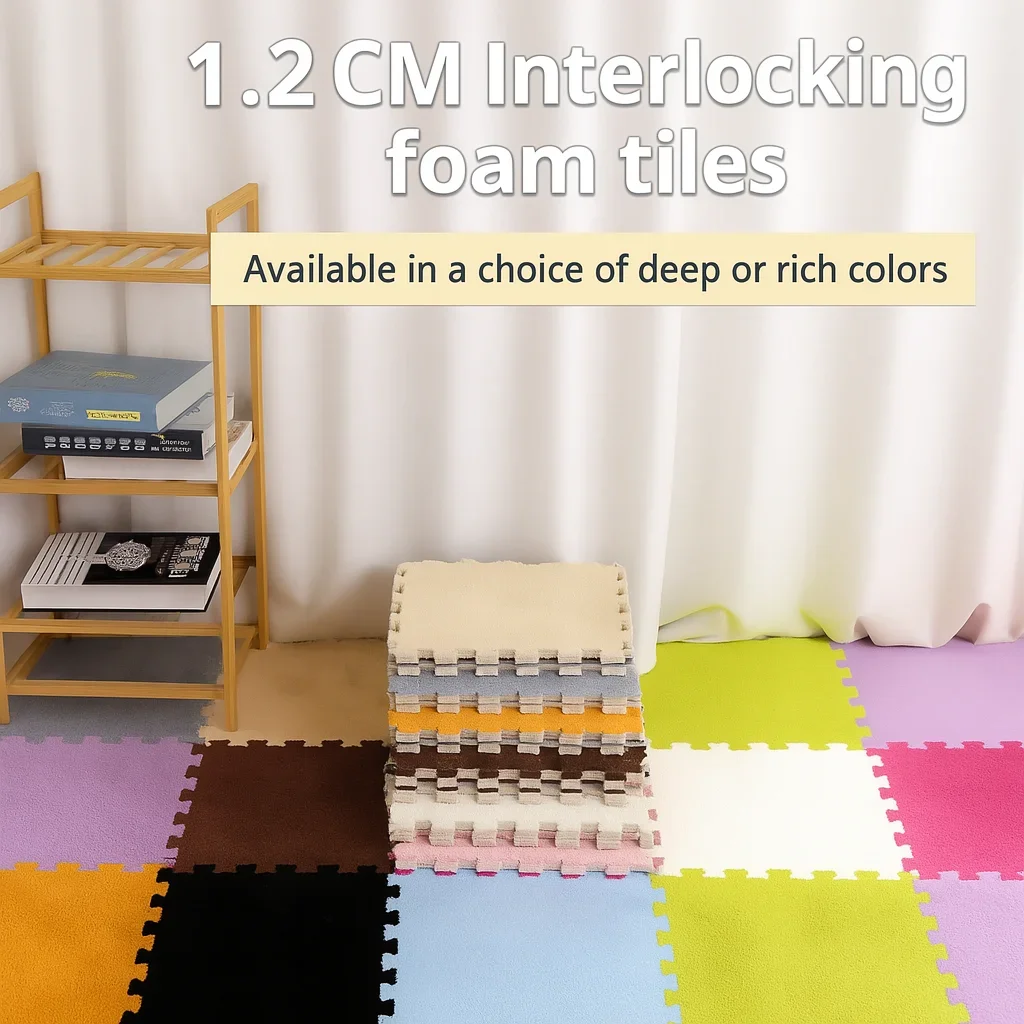 Bunter Patchwork-Teppich für den Boden, Plüschschaum-Bodenmatte, weiche und flauschige, rutschfeste Fußmatte, Wohnzimmer- und Schlafzimmerdekoration