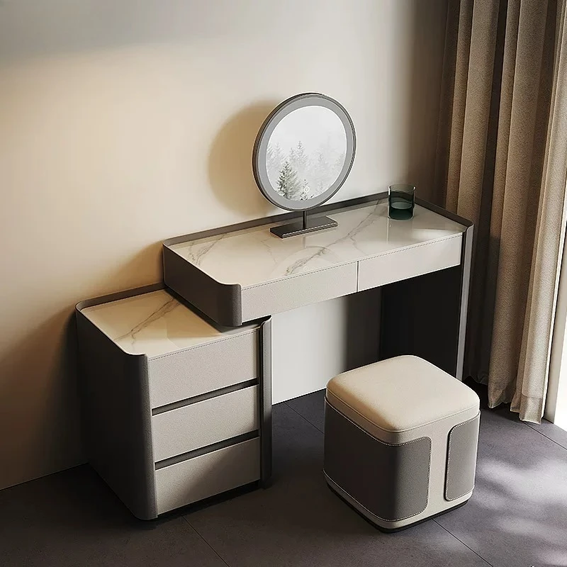 Luxury Storage Vanity Table Mirror Drawers Accessories Makeup Dressing Table Bedroom European Penteadeira Lounge Suite Furniture