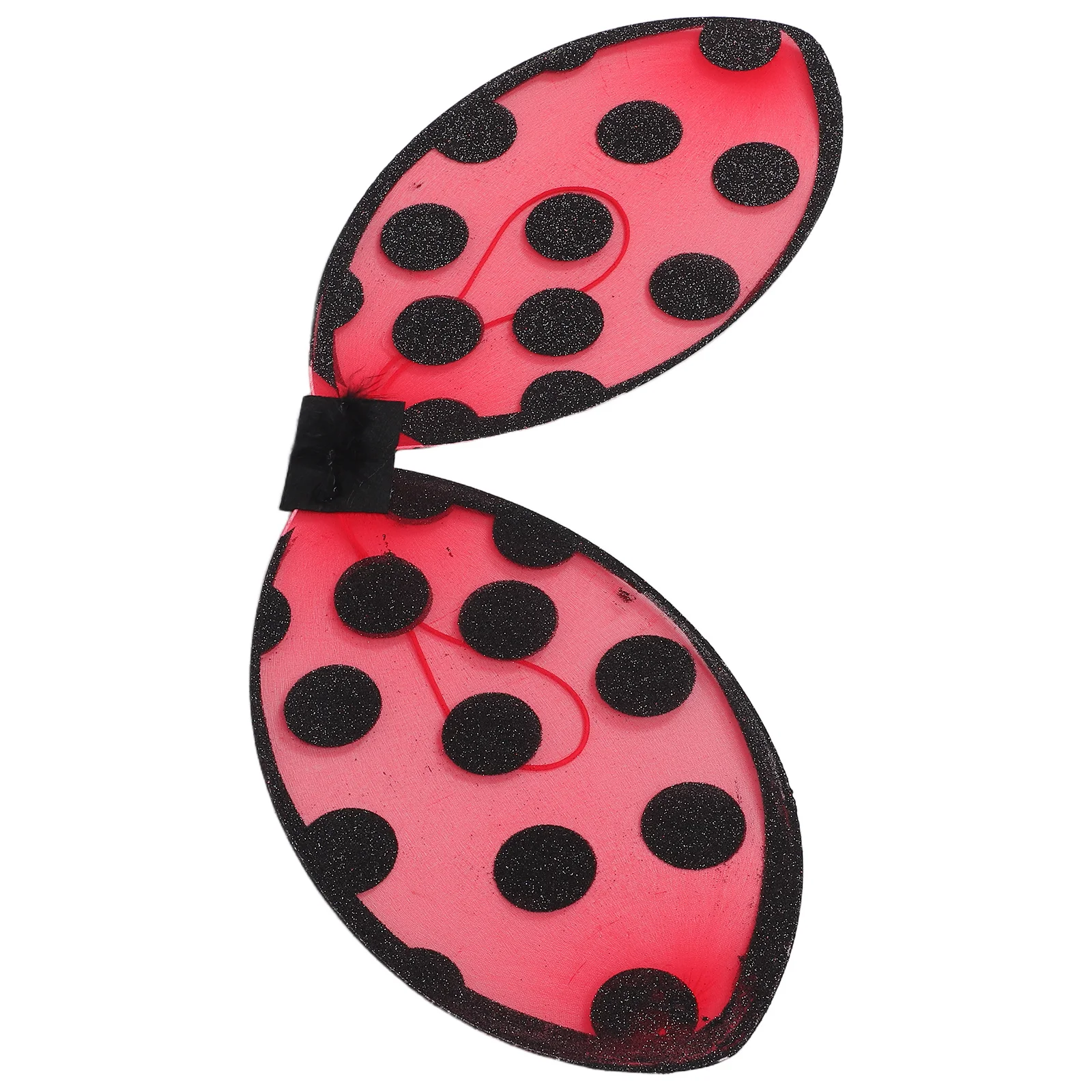 Red Ladybug Wing Performance Costume Glitter Foldable Lightweight Masquerade Birthday Party Dress Kids Girls Cosplay Accessories