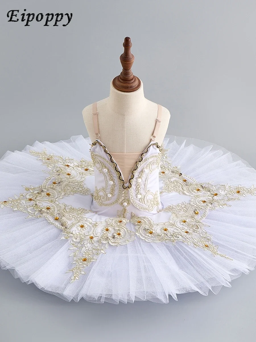 Girls Ballet Skirt Tutu Skirt Children's Swan Lake Dancing Dress Dancing Dress Performance Costume Exercise Clothing White