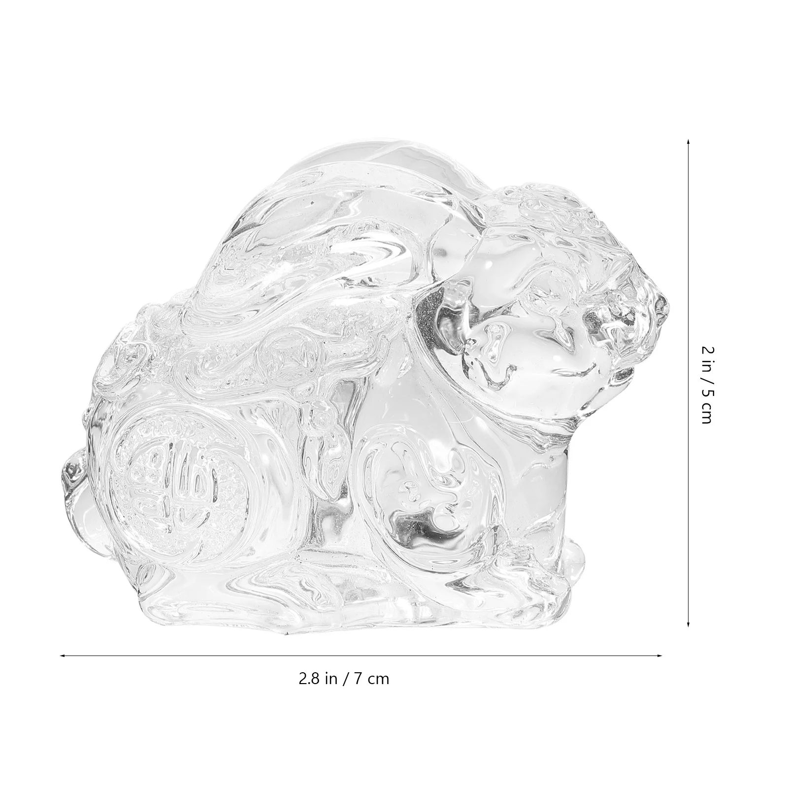 

Transparent Zodiac Decor Small Bunny Statue for Desktop Car Garden Home Wedding Scene Ornament Rabbit Figurine