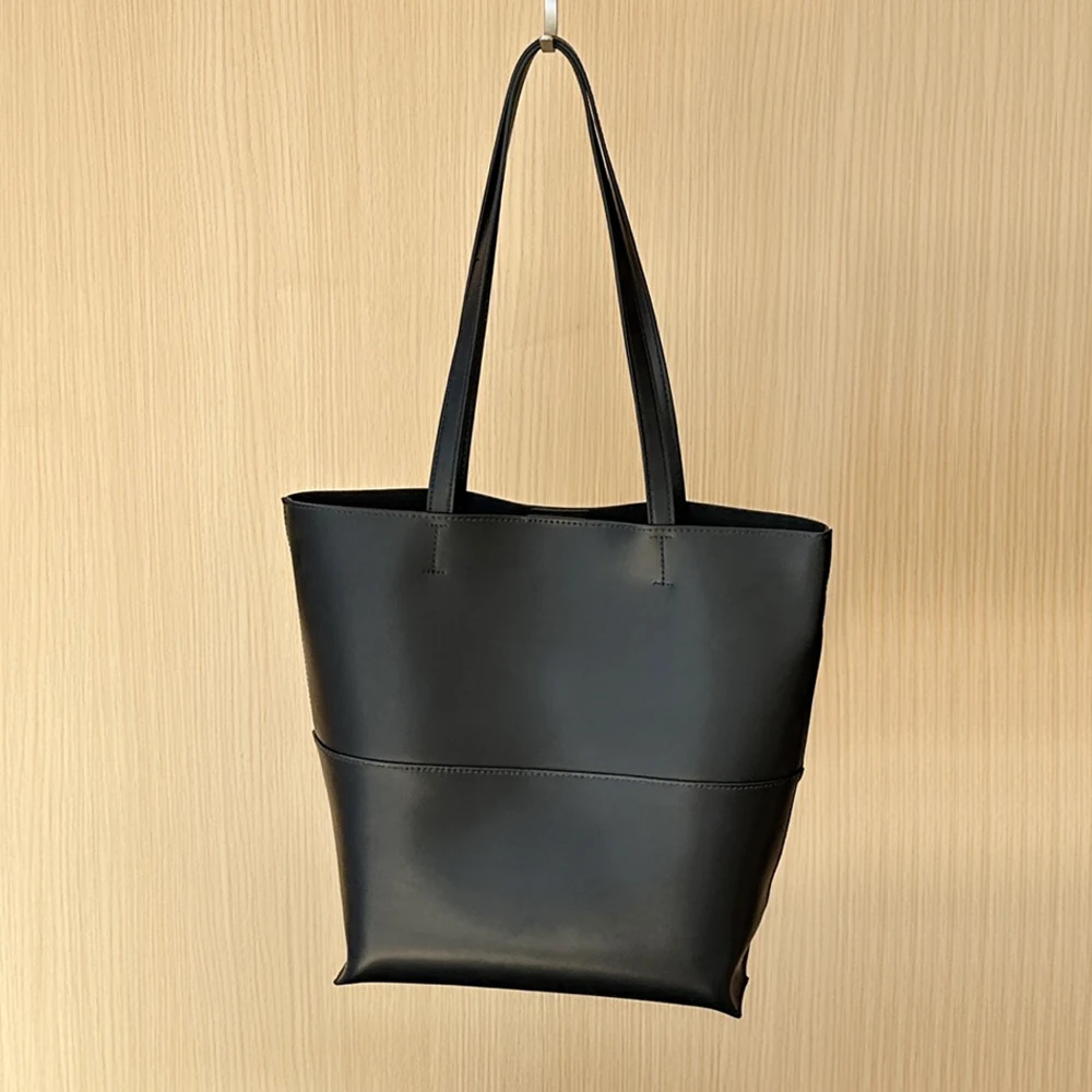 

Genuine Grade Leather Women's Shoulder Bucket Bag Luxury Designer Brand Ladeis Cowhide Underarm Bag for Woman Tote High Quality