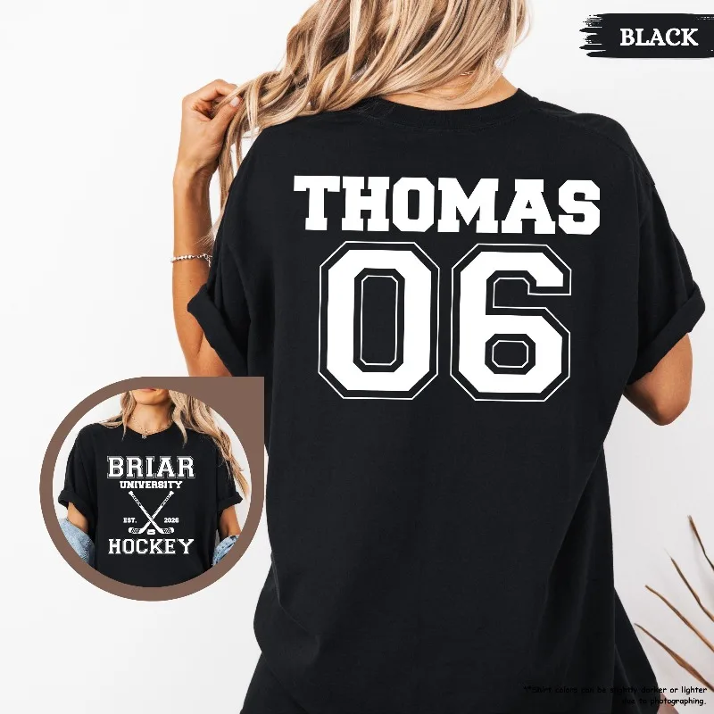 Custom University Hockey Shirt, Briar Hockey T-Shirt, Off-Campus Tee, Hockey Lover Gift, Briar University Tee