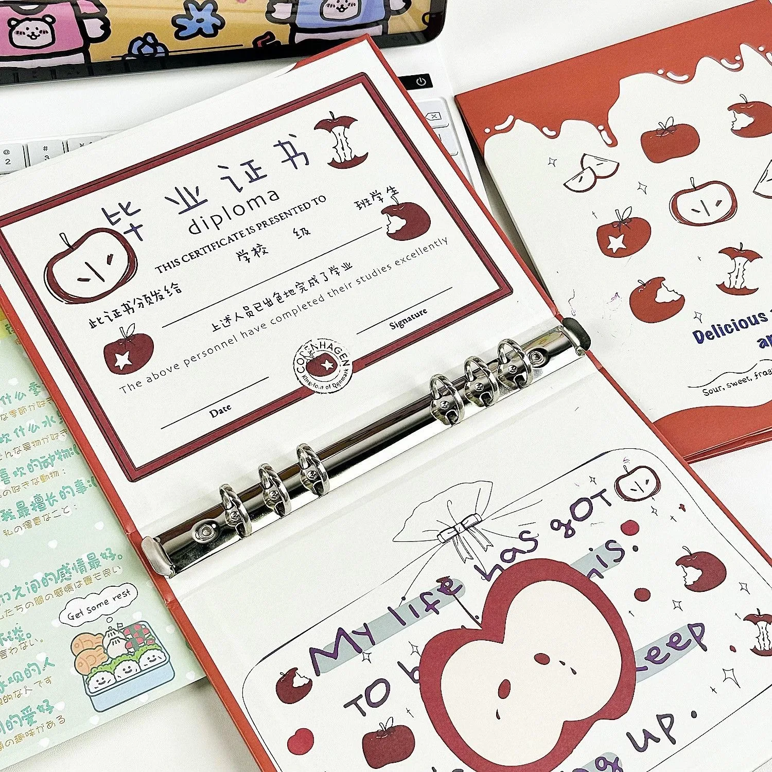 IFFVGX Apple A5 Binder Photocard Holder Kpop Idol Photo Album Cute Fruit Photocards Collect Book Album for Photographs 포토카드 포장용품