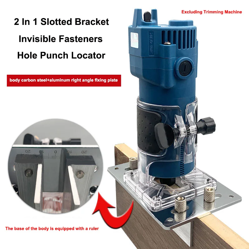 

2 In 1 Slotted Bracket Invisible Fasteners Hole Punch Locator Woodworking Slotting Cabinet Wardrobe Furniture Connecting Tools