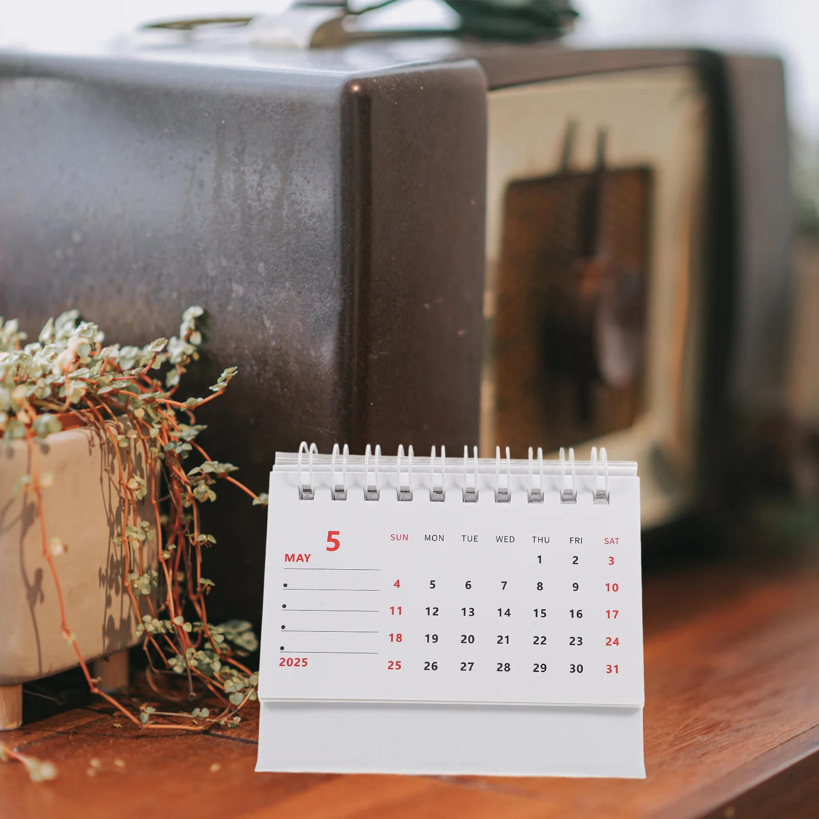 Calendrier de Bureau Vintage en Papier à Rabat, Accessoires de Décoration pour la Maison, 2025