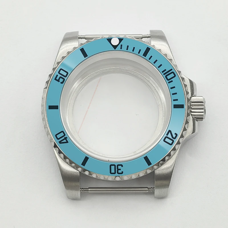 Mod Silver SUB Watch Case Transparent Back Fits NH35 NH36 4R35 4R36 Movement Sapphire Glass 28.5mm Dial Watch Case Repair Parts