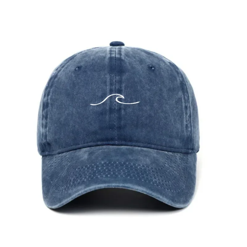 

Wave Washed Dad Hat Cap Embroidery Wavy Line Baseball Cap Outdoor Sports Cotton Hip Hop Cap Men Hiphop Hat Bone