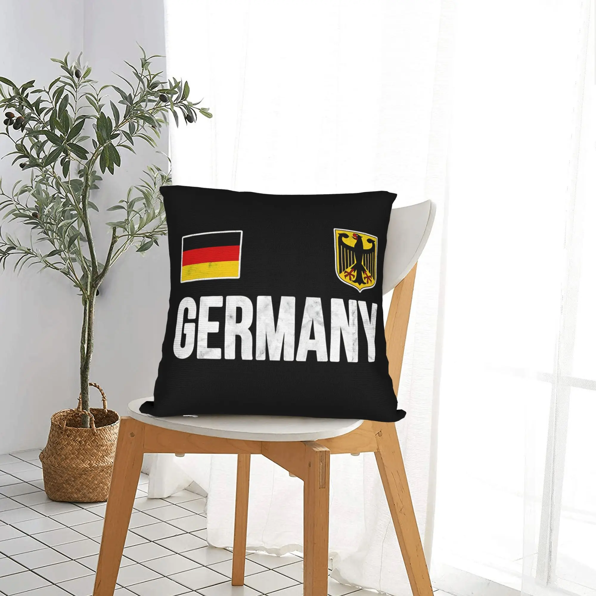 Germany German Flag German Eagle  Square Pillow Covers Polyester Car  Cushion Case Funny Decorative Throw Pillow Case 40*40