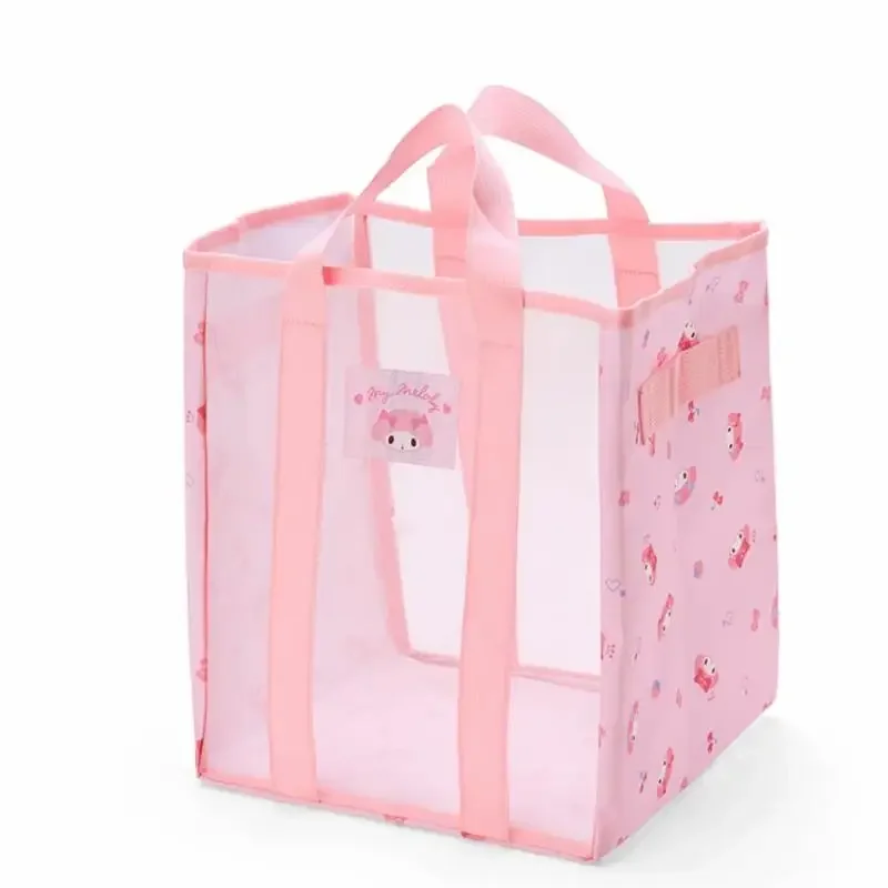 حقيبة مستحضرات التجميل Hello Kittys حقيبة حمل شبكية كرتونية حقيبة My Melody Fold Leisure المحمولة حقائب تخزين الشاطئ الخفيفة للغاية للمرأة